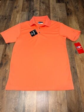 PGA TOUR Airflux Golf Polo Shirt Men’s Small Orange Stretch Performance Top NWT